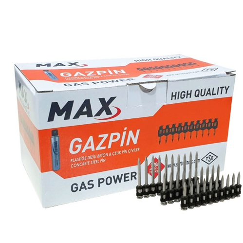 AKDENİZ MAX GAZLI TABANCA ÇİVİSİ 2,7x27 (1000 ÇİVİ+1 GAZ)